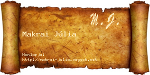 Makrai Júlia névjegykártya